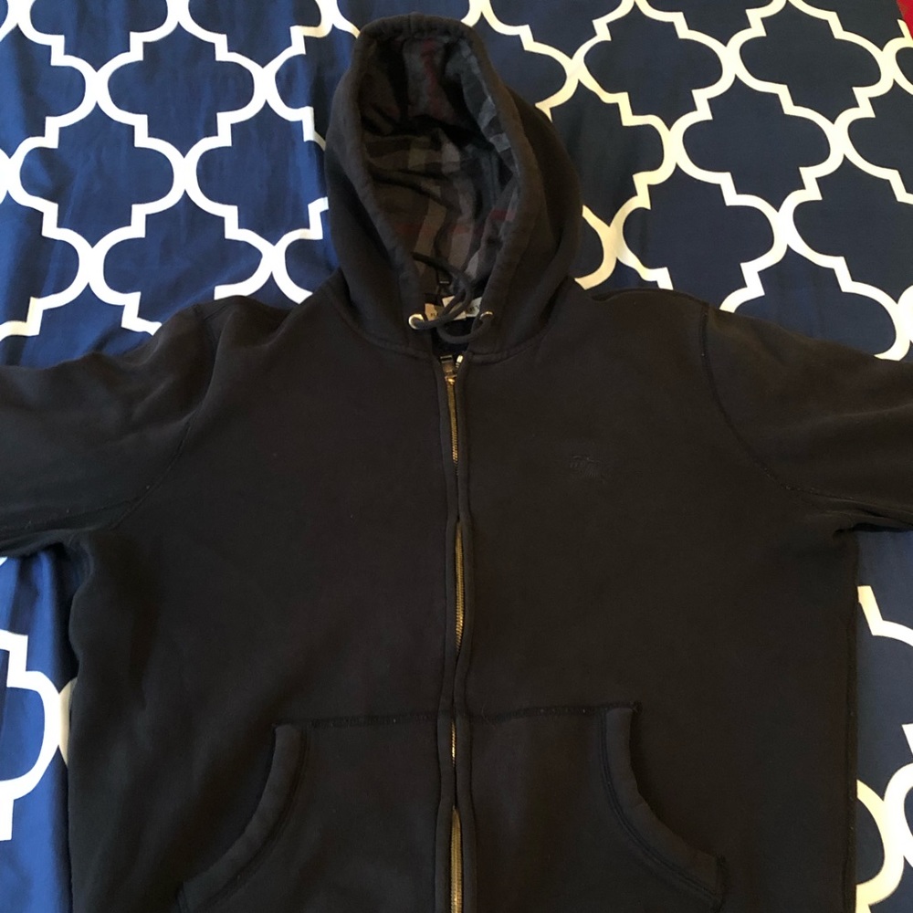 Burberry Black Hoodie Jacket Men’s Size : Large